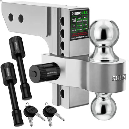 💪Adjustable Trailer Hitch 2 inch Receiver - Heavy Duty Aluminum Drop Hitch
