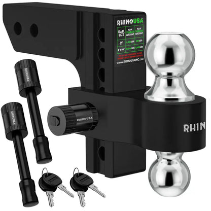 💪Adjustable Trailer Hitch 2 inch Receiver - Heavy Duty Aluminum Drop Hitch