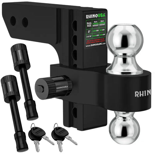 💪Adjustable Trailer Hitch 2 inch Receiver - Heavy Duty Aluminum Drop Hitch