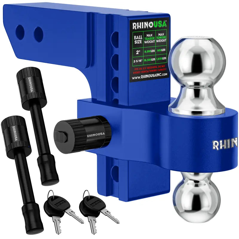 💪Adjustable Trailer Hitch 2 inch Receiver - Heavy Duty Aluminum Drop Hitch
