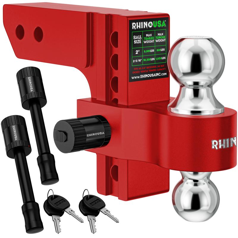 💪Adjustable Trailer Hitch 2 inch Receiver - Heavy Duty Aluminum Drop Hitch