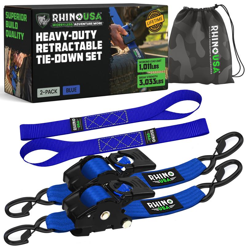 ⚡1" x 10' Retractable Ratchet Straps