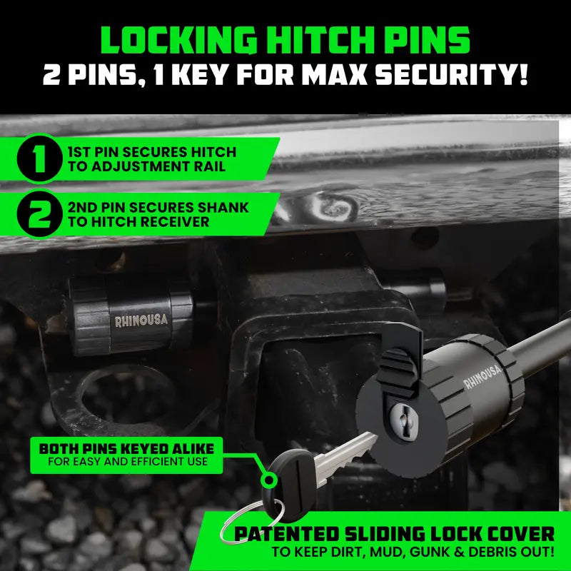 💪Adjustable Trailer Hitch 2 inch Receiver - Heavy Duty Aluminum Drop Hitch