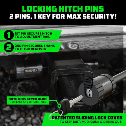 💪Adjustable Trailer Hitch 2 inch Receiver - Heavy Duty Aluminum Drop Hitch