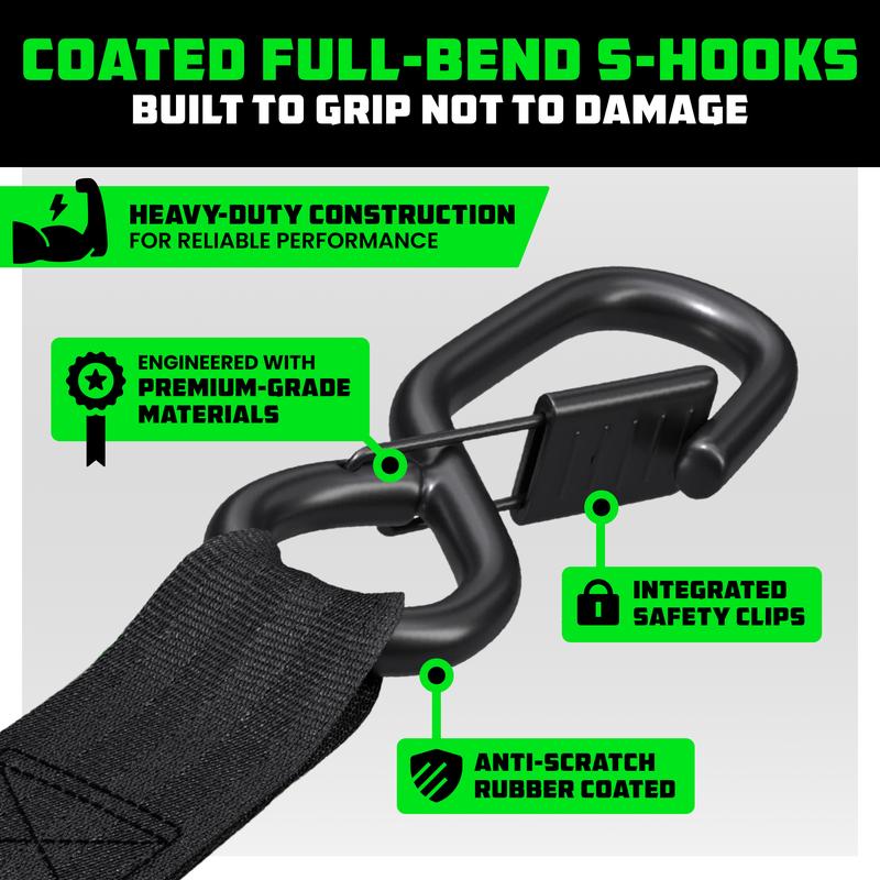⚡1" x 10' Retractable Ratchet Straps