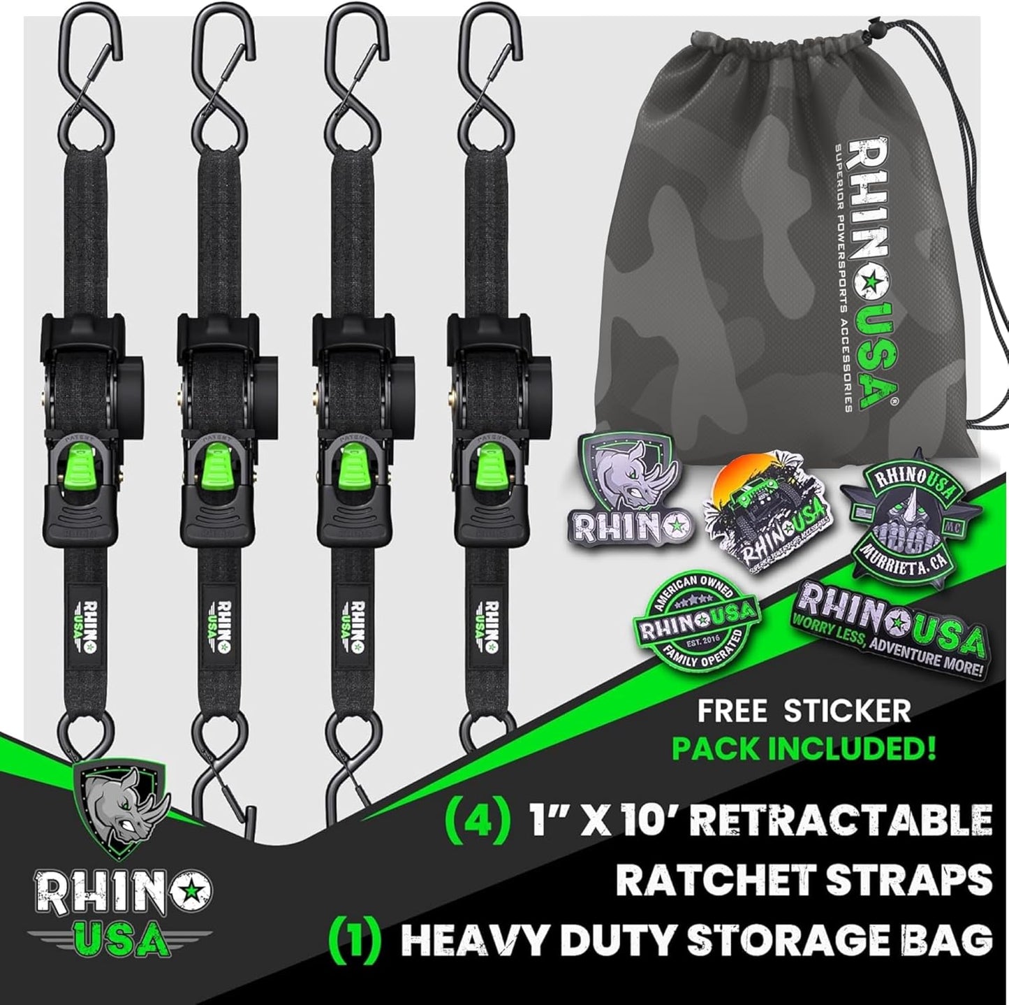 🛠️2" x 10'Retractable Ratchet Straps