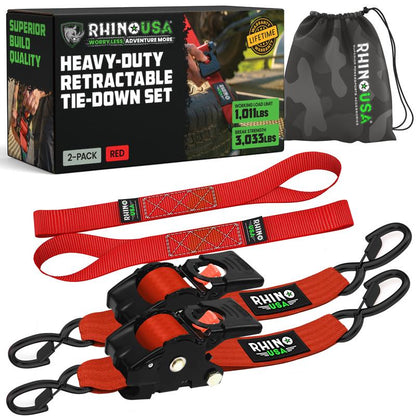 ⚡1" x 10' Retractable Ratchet Straps